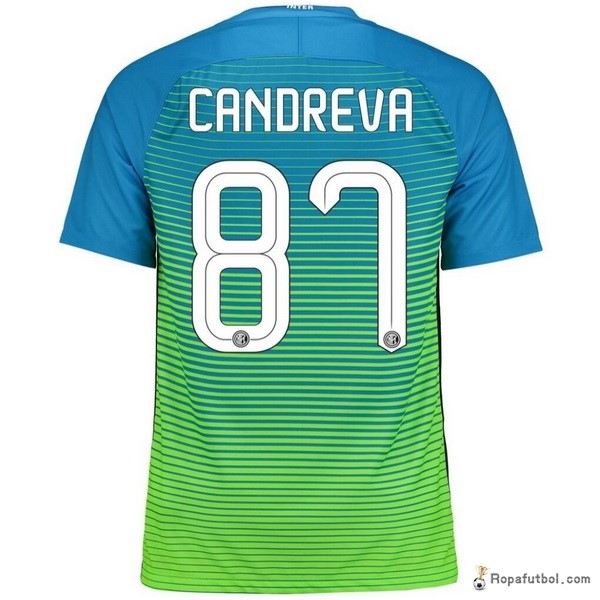 Camiseta Inter de Milán Replica Tercera Ropa Candreva 2016/17 Azul Verde